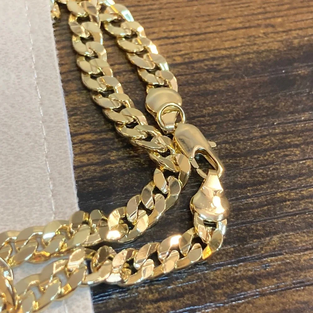 Gold Tone Iced Out Crucifix Cross Pendant Necklace Mens 23